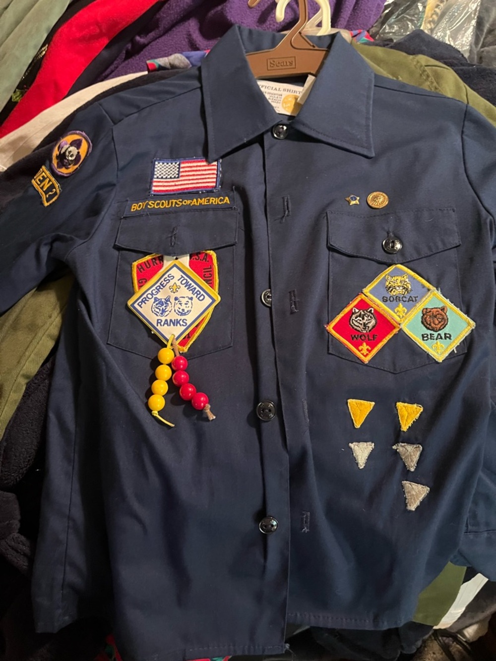 Boy Scouts of America Cub Scout Uniform Shirt - Navy Blue with Rank Patches